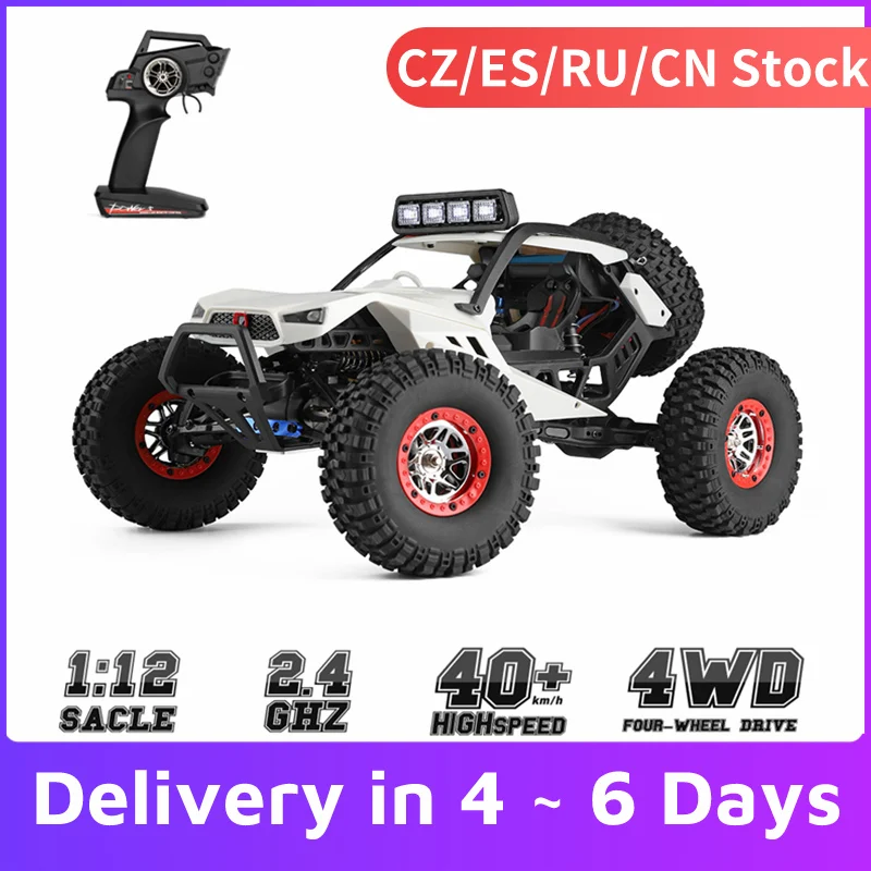 Wltoys 12429 1:12 RC гусеничный автомобиль 40 км/ч 4WD 2 4G электрический фары игрушки