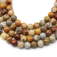 natural stone crazy agates round loose spacer beads 4681012mm for jewelry making diy accessories bracelet 15 strands