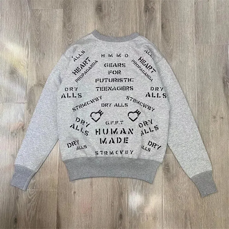 

HUMAN MADE Sweatshirts Men Women High Quality Crewneck Yellow-green Patchwork Hoodies HUMAN MADE Japanese Harajuku Streetwear