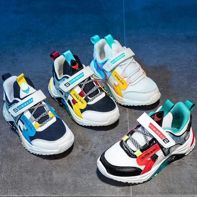 Zapatillas deportivas de malla transpirable para ni&ntilde;o y ni&ntilde;a, botines deportivos para correr, duraderos, para actividades al aire libre-4