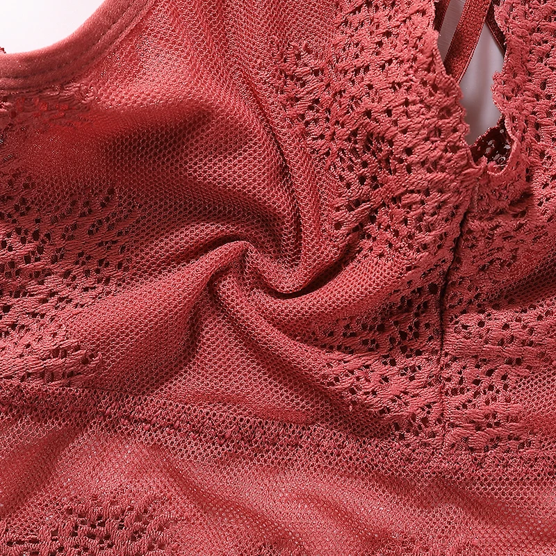 

Sexy Lace Bra Bralette Women Removable Pads Lingerie Push Up Breathable Underwear Cozy Wireless Female Tops