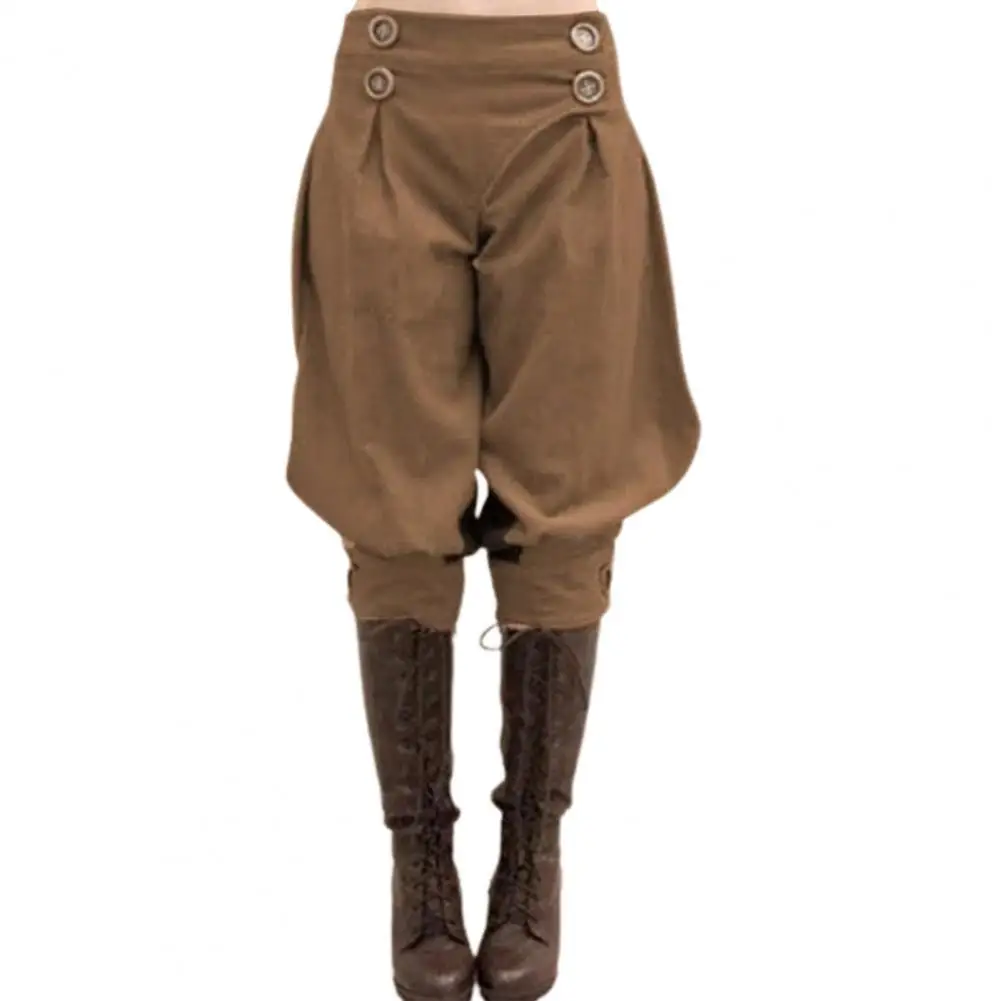 

2021Explosion Pants Solid Color Bloomers Western Buttons Lantern Design Women Pants for Sport Stylish And Aristocratic Plus Size
