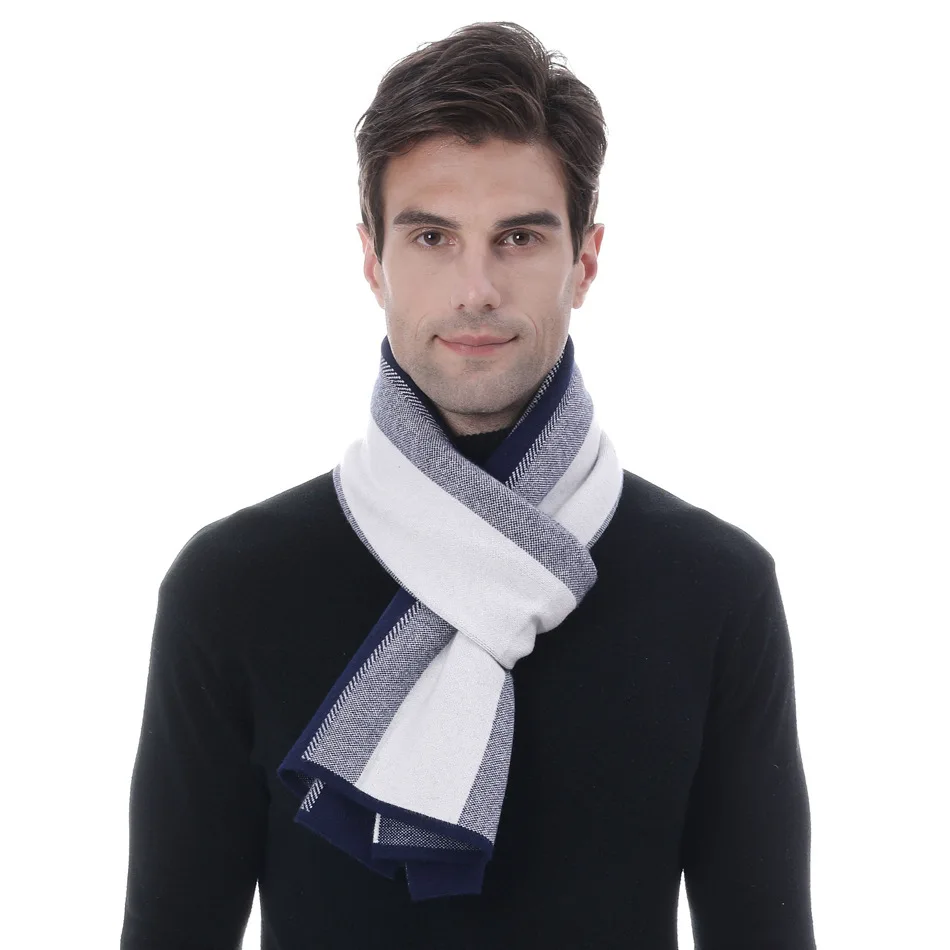 Shoppe жаккардового переплетения Вязание человек шарф Бизнес дел Для досуга в