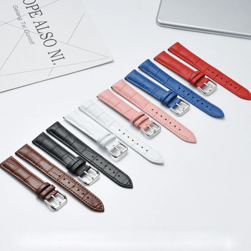 Ремешок для часов браслет кожаный ремешок 14 мм 16 18 20 22 с пряжкой бесплатный