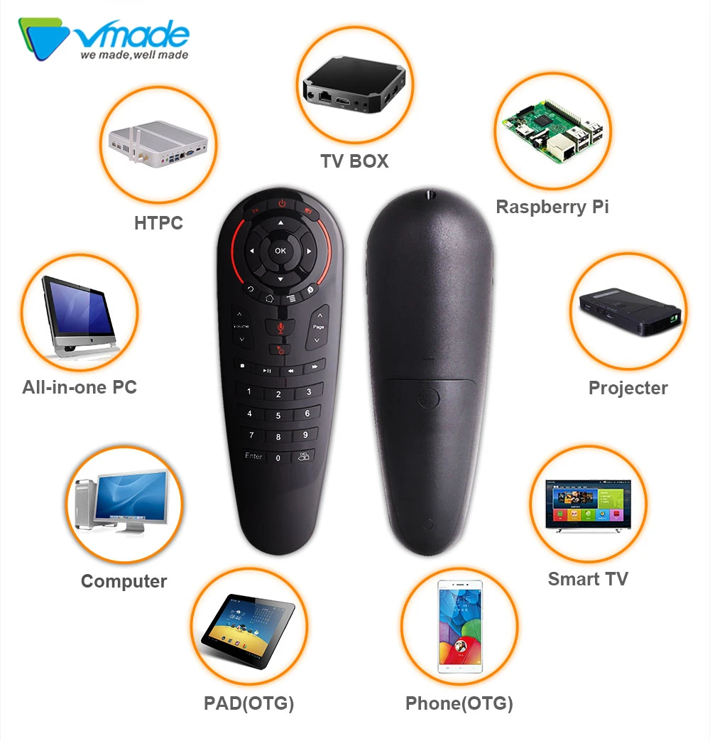 Vmade G30 голосового Air Мышь с USB 2 4 ГГц Беспроводной 6-осевым гироскопом микрофон