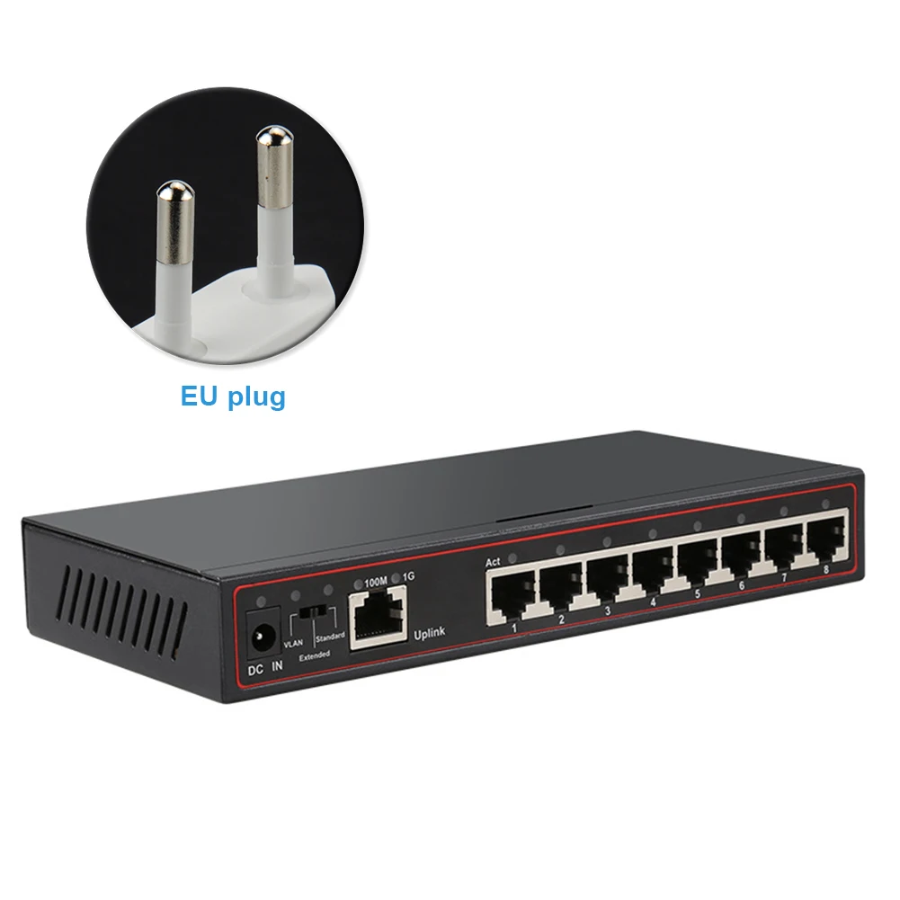 

Accessories Base Gigabit Vlan Heat Dissipation Office 9 Port Fast Desktop Hub Network Switch Data Transmission Professional