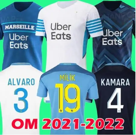 

2021-22 Olympique De Marseille soccer jersey THAUVIN PAYET OM MILIK jersey football CUISANCE BENEDETTO KAMARA uniforms kits foot