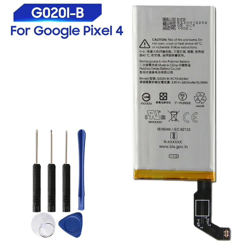 Original Replacement Battery For Google Pixel4 Pixel 4 G020I-B Genuine Battery 2800mAh