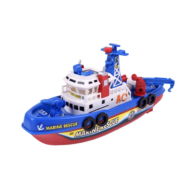 

2021 Electric Music Light Boat Non-Remote Toy For Boys Marine Rescue Fire Fighting Boat Fast Speed Creative Gift For Kids
