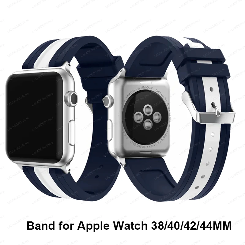 Спортивный ремешок для часов Bicolor силиконовый Apple Watch Series 5 4 3 2 iWatch 38/40/42/44 мм