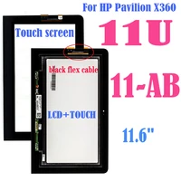 11 6 for hp pavilion x360 11u 11 u 11 u054tu 11 ab lcd display touch screen digitizer assembly black flex cable for hp 11u lcd