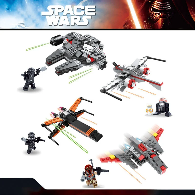 4 в 1 X истребитель Millennium Star 7 The Force Awakens Пробуждение войны Строительный блок кирпич