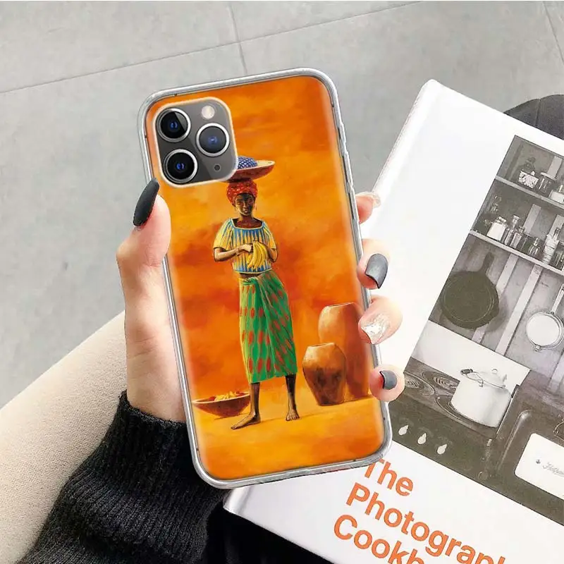 Африканский женский чехол для телефона Apple iPhone 11 13 12 Pro XS Max XR X 7 8 6 6S Plus Mini 5 5S SE