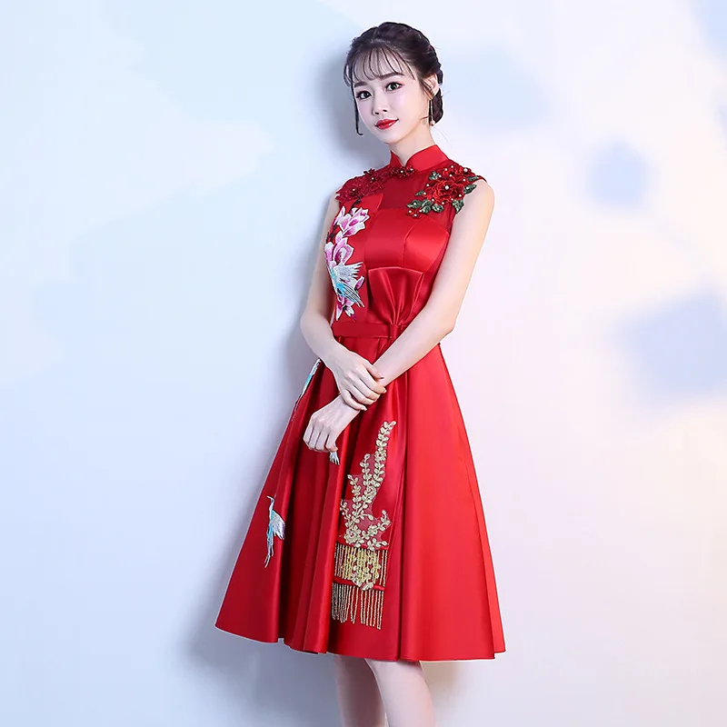 It's Yiiya High Collar Prom Dress Sleeveless Appliques Crystal Dresses 2020 Plus Size Embroidery Vestidos De Gala K184 | Свадьбы и