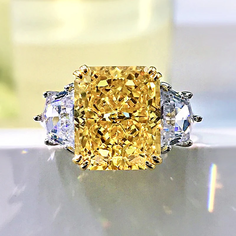 

Earring925 Sterling Silver Sparking 10*12mm High Carbon Diamond Wedding Rings For Women Engagement Party Fine Jewelry GiftsRings