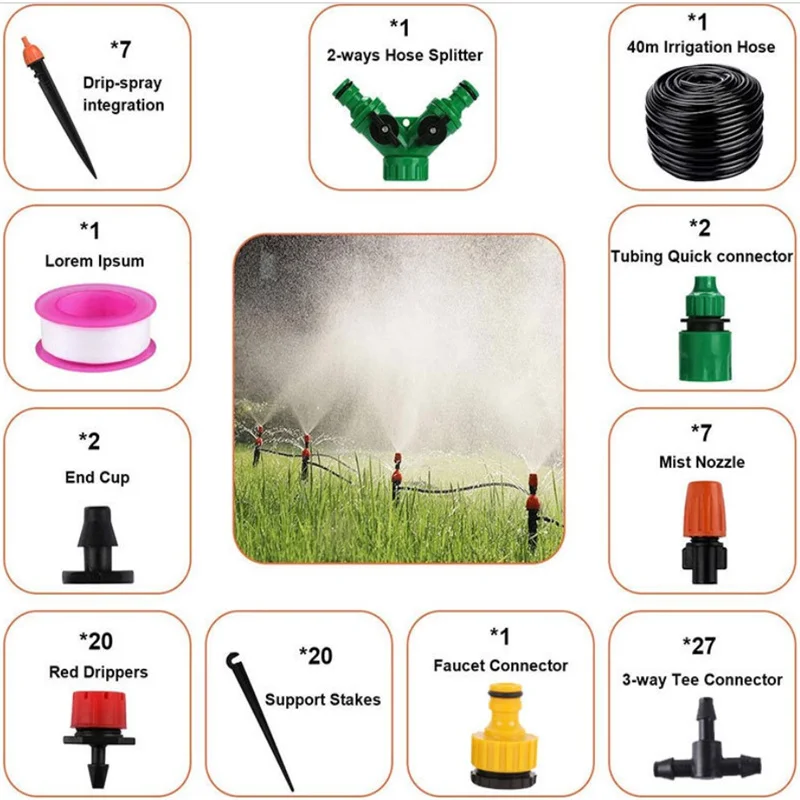 

149pcs Mist Cooling Automatic Irrigation System Automatic Irrigation Equipment Set For Gardening Patio Lawn Arrosage Irrigation