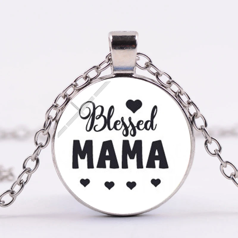 SONGDA благословил I Love Mama с буквенным принтом кулон ожерелье персонажами из