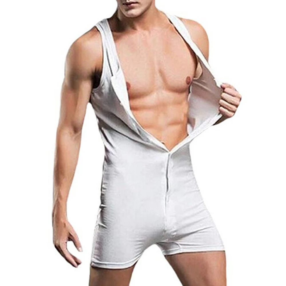 Сексуальное мужское нижнее белье боди хлопковое плотный формирователь