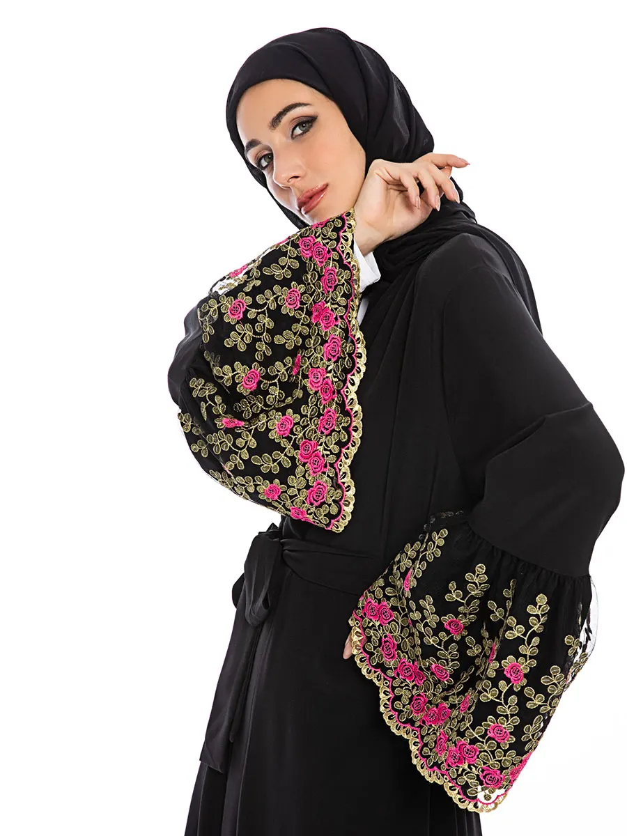 Abaya Дубай марокканское платье Кафтан модный простой черный принт свободный Caftan