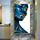 Синий, золотой, телесный, индийский цвет, сексуальная фотография, Скандинавская Настенная картина для гостиной