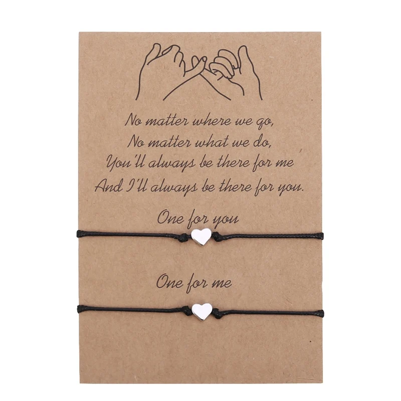 Make A Wish Papper Card Love тканый регулируемый браслет с сердцем модные ювелирные изделия