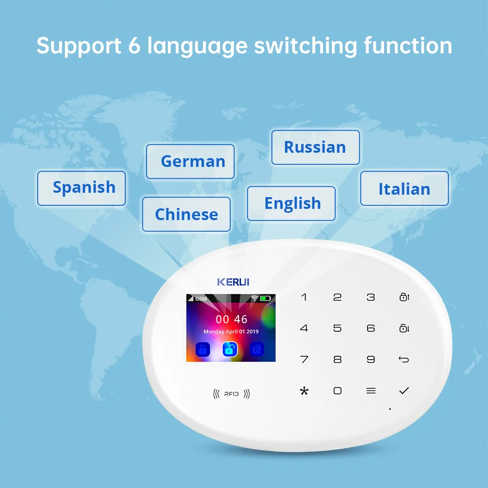 Система сигнализации KERUI W20 с поддержкой Wi-Fi и GSM 2 4 дюйма | Безопасность защита