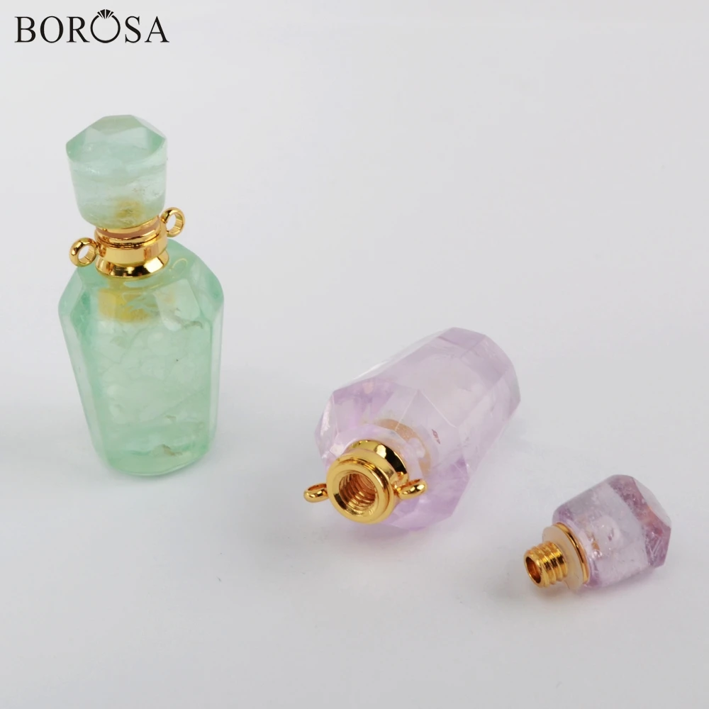 BOROSA Perfume Bottle Pendant Connector Crystal New Essential Oils Diffuser for Women Jewelry Making G1941 | Украшения и