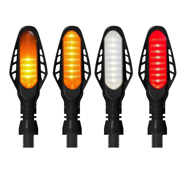 

4PCS/2pcs Universal Motorcycle LED Turn Signal Lamp Sequential Flowing Flash Indicator Lights Amber Running Light