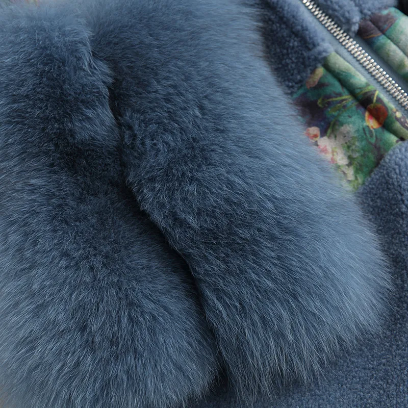 Модная Меховая Шуба с лисьим мехом новая шерстяная шуба женская из натурального