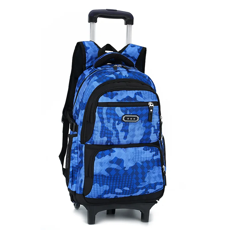 Рюкзак на колесиках для мальчиков, школьный ранец на 2 колесиках, детский Дорожный чемодан, съемная сумка для книг на колесиках