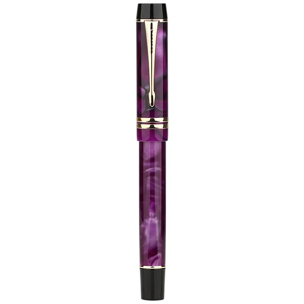 Purple Moonman M600S акриловая смола перьевая ручка иридий F чернильная ручка NIB Оригинальная коробка - Цвет: Purple