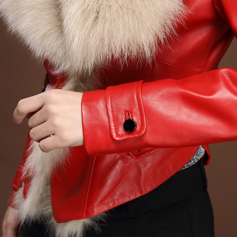 Натуральная овчина женская зимняя куртка из натуральной кожи короткая