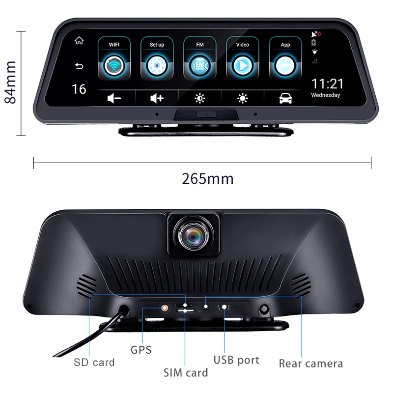 Q98 10 &quotIPS 4G Android Автомобильная приборная панель DVR камера 2G RAM 32G ROM навигация ADAS Dash