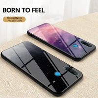 painted glass phone case for huawei p20 p30pro p40lite p40pro cover honor play5t 4t protective case starry sky luxury tpu funda