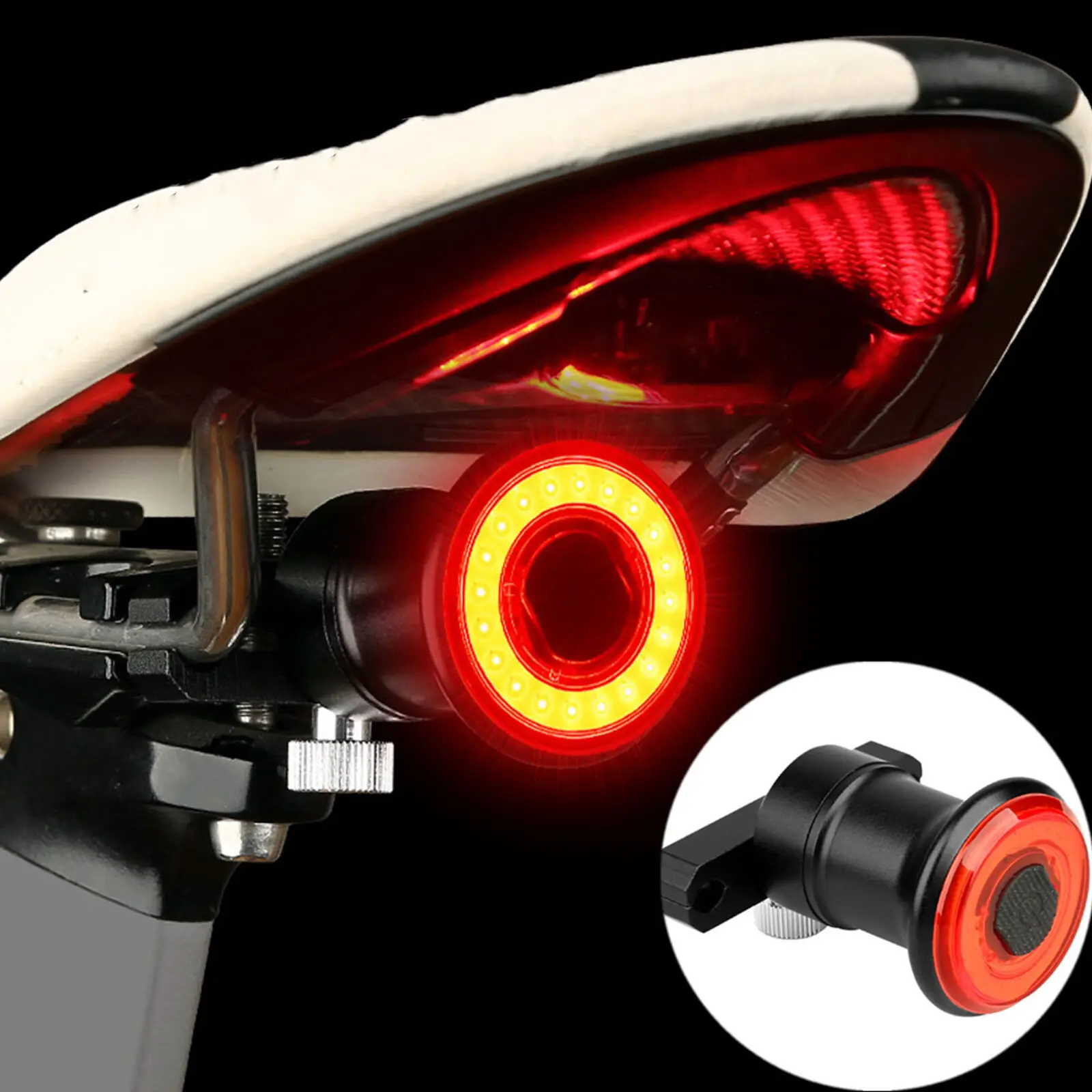 

Smart Bicycle Tail Light USB Rechargeable Ultra Bright Bike Sensing Bike Rear Lights Waterproof Night Riding Taillight Warning
