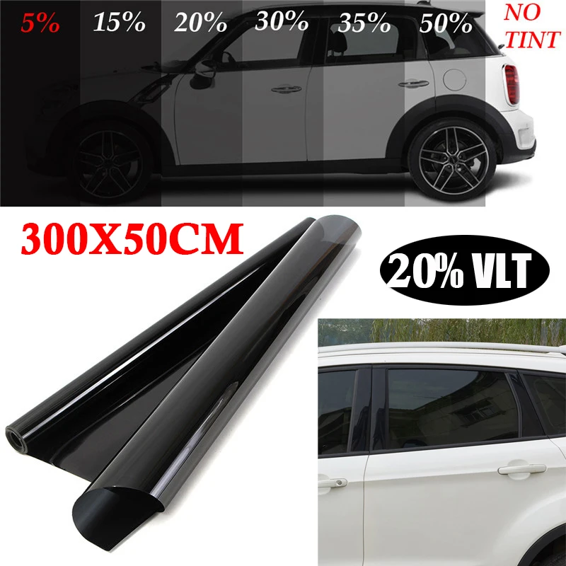 

Protection Car Window Film UV Black Accessory Replaces VLT 20% Universal