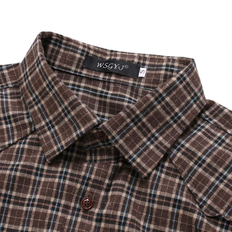 

high quality 2020 autumn winter business Men s plaid shirt camisa Casual Long Sleeve Slim dress Shirts men camisa masculina