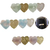 lovely acrylic and metal heart hair clips for women hairpin crab hair barrette for girls hair accessories headwear ornament