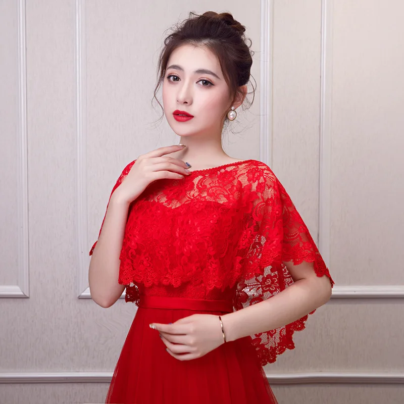 Женское кружевное болеро элегантный вечерний накидка невесты Свадебный жакет 10