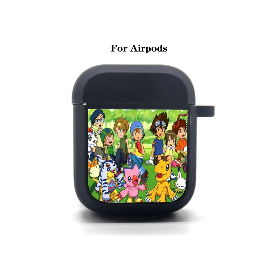 

Anime Digimon Adventure AirPods case Cover Apple AirPods Earphone bag Soft Silicone Bluetooth Protective Earphone Case