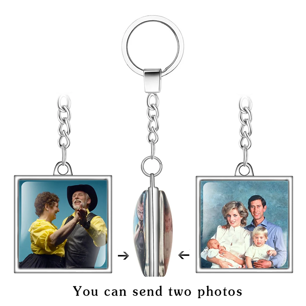 OMGALA Double-sided Crystal Keychain Personalized Jewelry Variety Of Shapes Custom Photo Goliday Gift images - 6