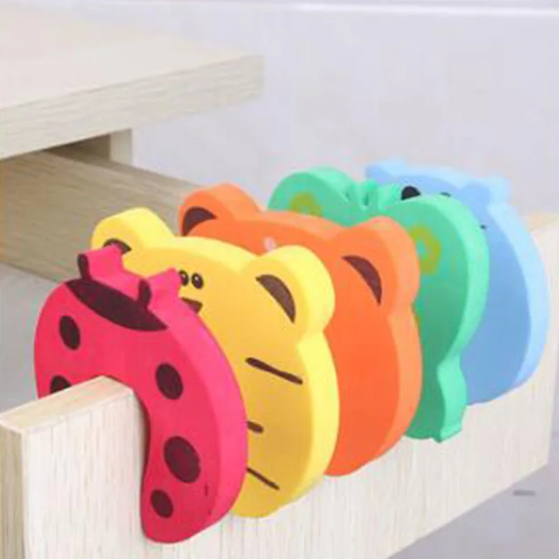 

5Pcs/Lot Protection Baby Safety Cute Animal Security Door Stopper Baby Card Lock Newborn Care Child Finger Protector