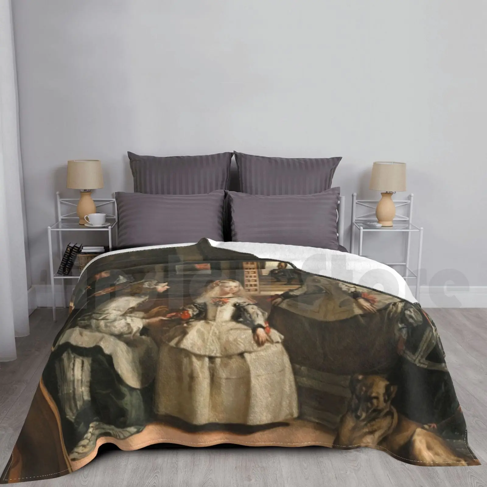 Модное одеяло Веласкес-лас-менинский испанское золотое королевское по