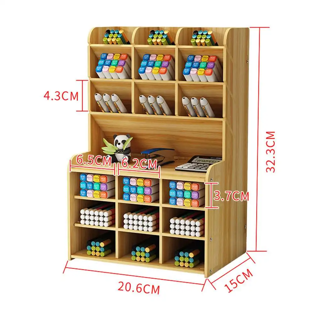 

Многофункциональный деревянный Настольный держатель для ручек, стойка для хранения канцелярских принадлежностей для дома и офиса, школы, о...