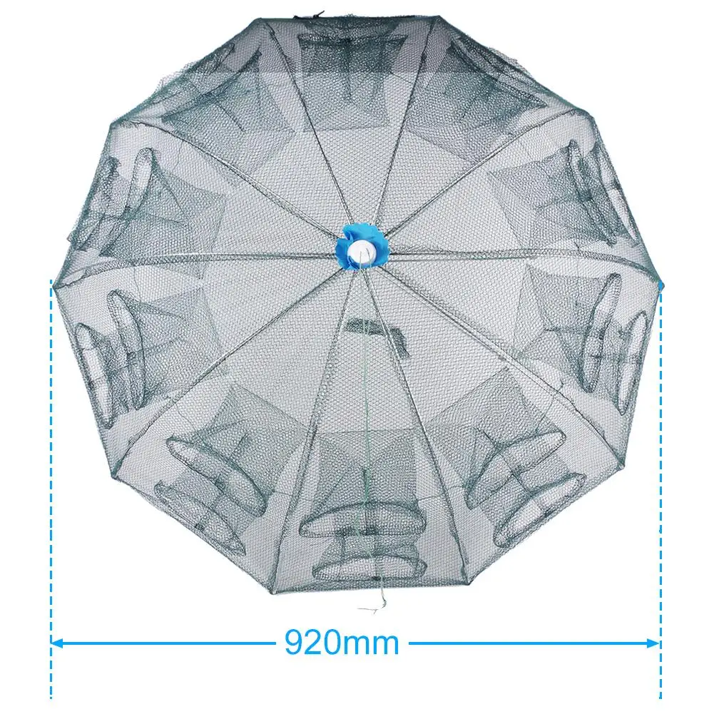 

6-10 Holes Automatic Fishing Net Shrimp Cage Nylon Foldable Crab Fish Trap Cast Net Cast Folding Fishing Network