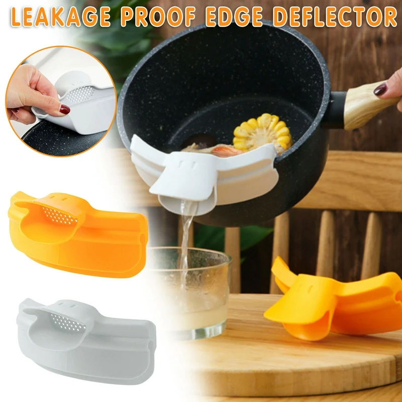 

Silicone Anti-spill Duckbill Drain Pans Leak-proof Pot with Round Mouth Edge Liquid Deflector Funnel Soup Diversion Kitchen Tool