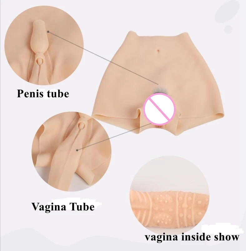 Силиконовые Реалистичные трусики-Вагина 67 см Трансвестит киска штаны