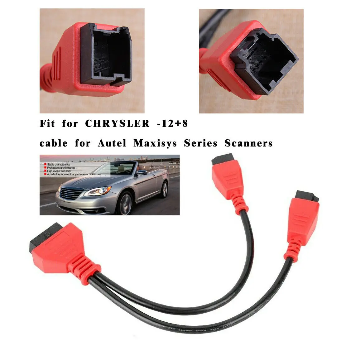 For Chrysler programming cable 12+8 connector for Autel DS808 Maxisys MS905 906 908 PRO ELITE chrysler adapter | Автомобили и