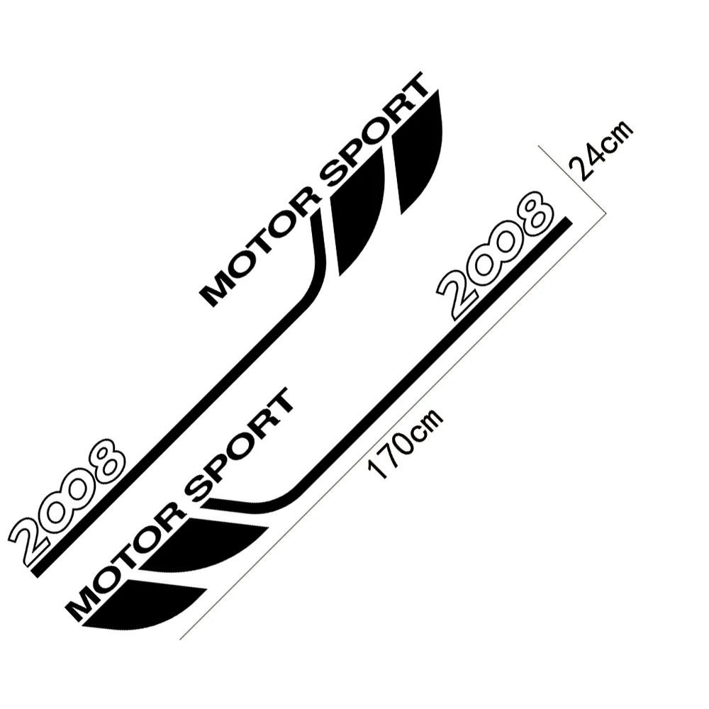 

2PCS For Peugeot 2008 Sport Car Door Side Decals Auto Wrap Graphic Vinyl Stickers Auto Body Decoration Racing Film Accessories