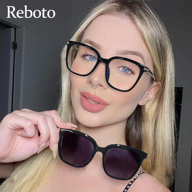 Montura de gafas de sol cuadradas para anteojos de sol femeninos imán TR90, de lujo, a la moda, 2021 - AliExpress